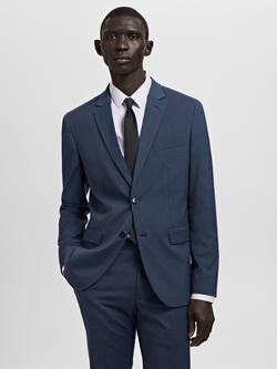 Mango Paris Super Slim Fit Lightweight Blazer, Medium Blue