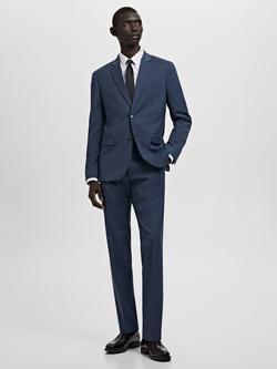 Mango Paris Super Slim Fit Lightweight Blazer - view 2, Medium Blue