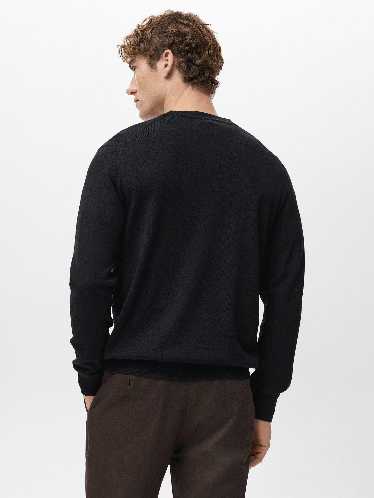 Product image 4 of 9, which shows Mango Willyc Merino Wool V-Neck Cardigan, Black, L
