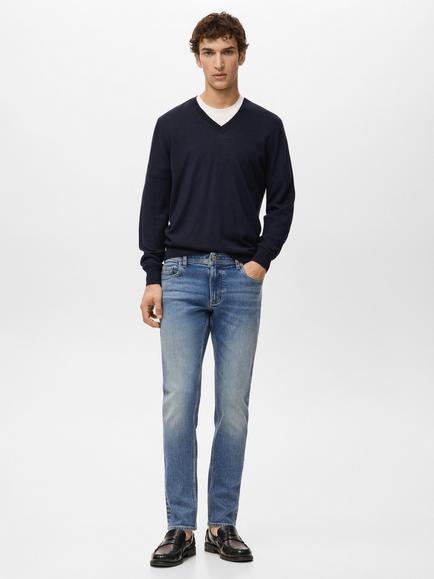 Mango Jan Slim Fit Jeans, Blue - view 2, Blue