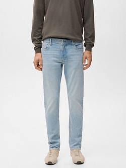 Mango Jan Light Faded Wash Slim Fit Jeans, Open Blue, Open Blue