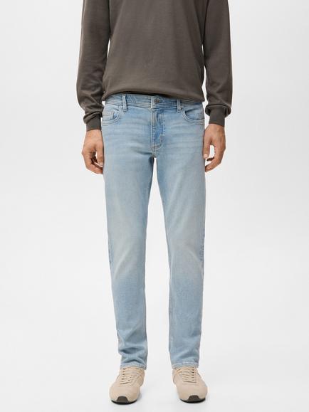 Mango Jan Light Faded Wash Slim Fit Jeans, Open Blue, Open Blue