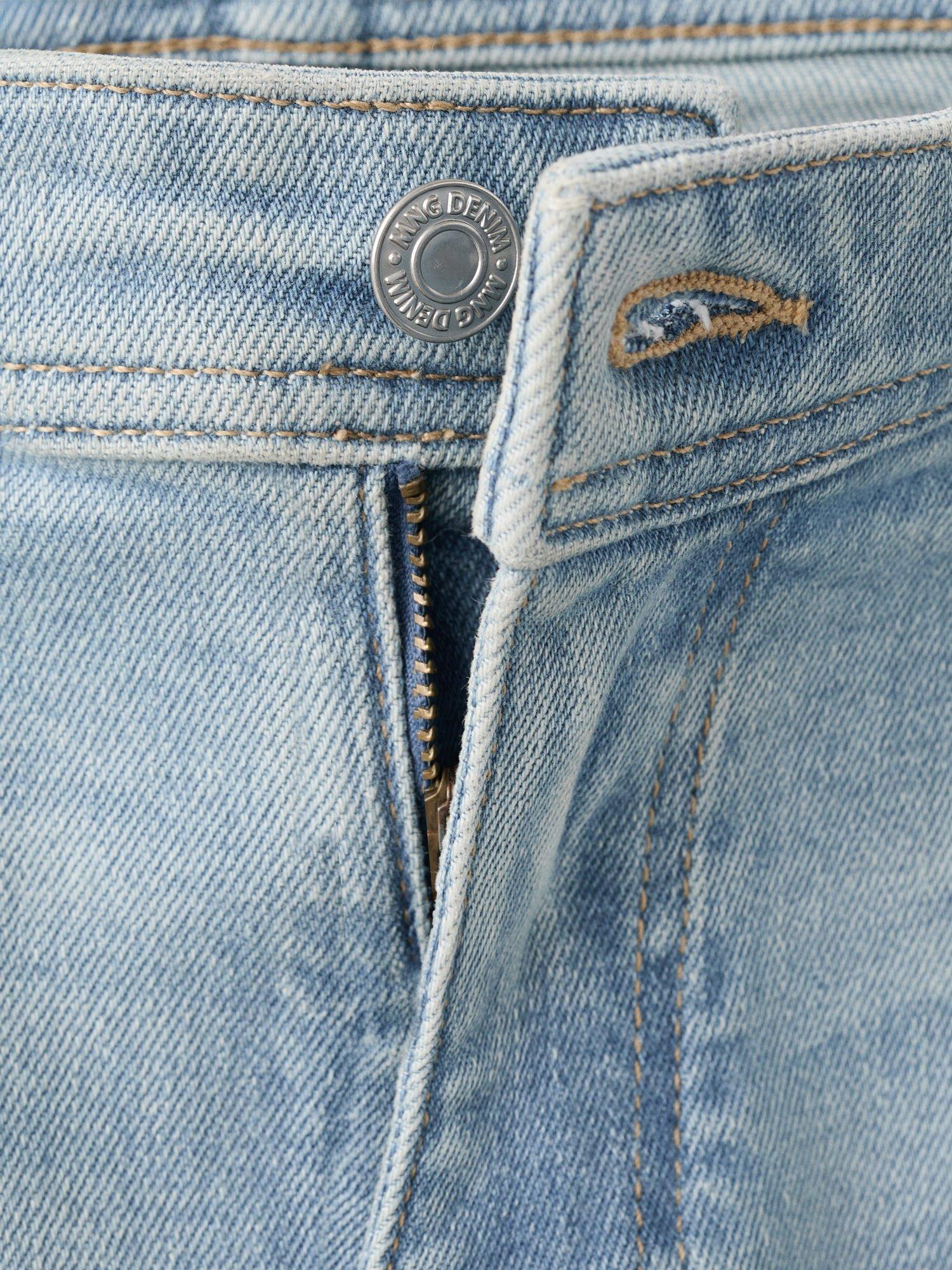Product image 8 of 8, which shows Mango Jan Light Faded Wash Slim Fit Jeans, Open Blue, 29