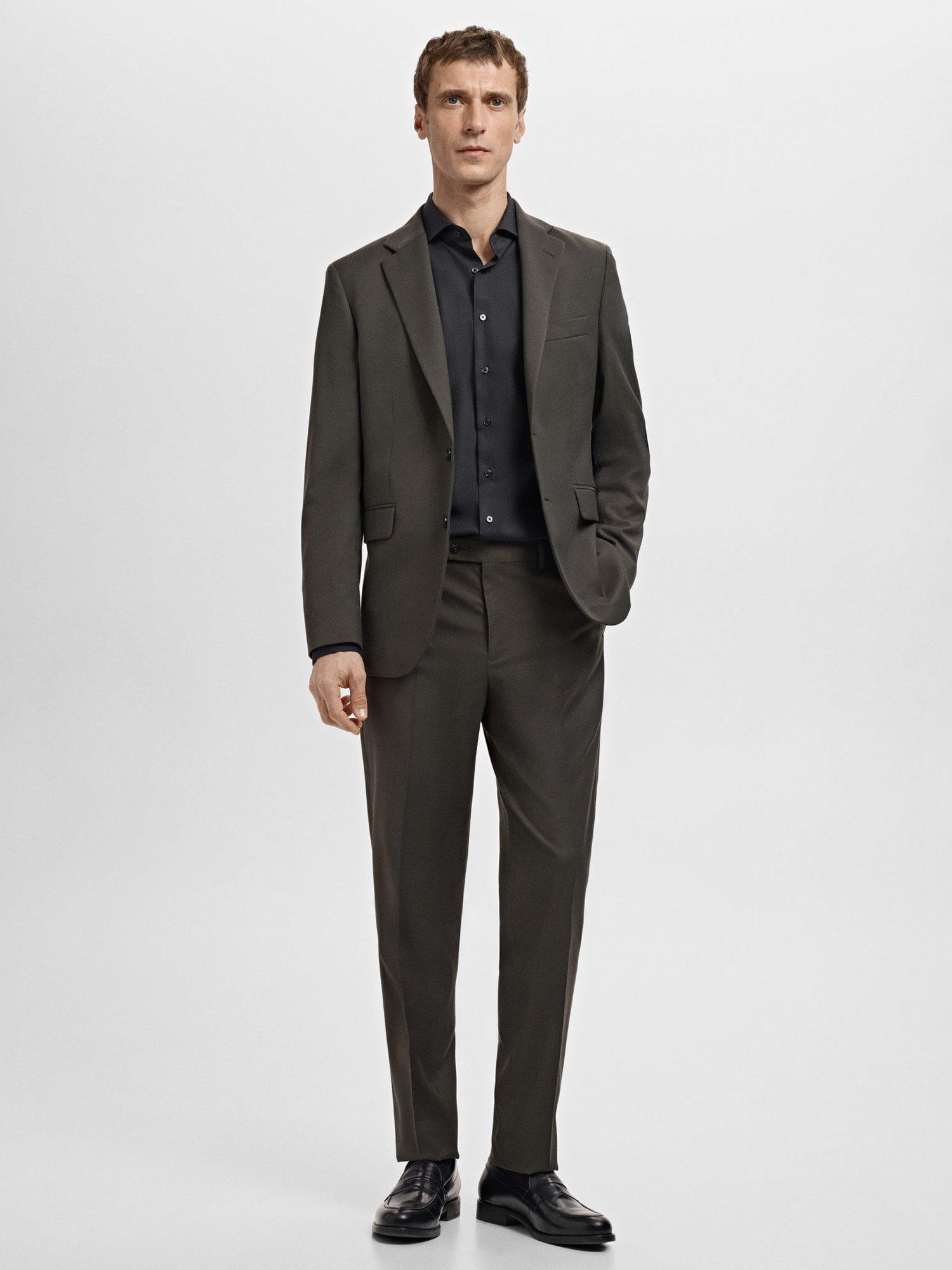 Product image 2 of 8, which shows Mango Emeritol Slim Fit Cotton Poplin Shirt, Black, L