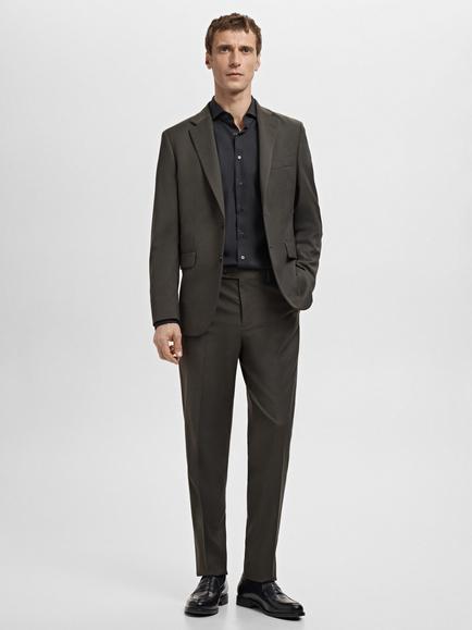 Mango Emeritol Slim Fit Cotton Poplin Shirt - view 2, Black
