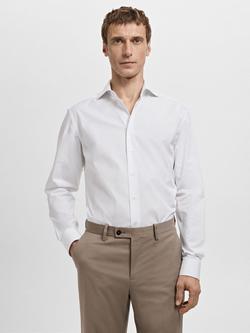 Mango Emeritol Slim Fit Cotton Poplin Shirt, White