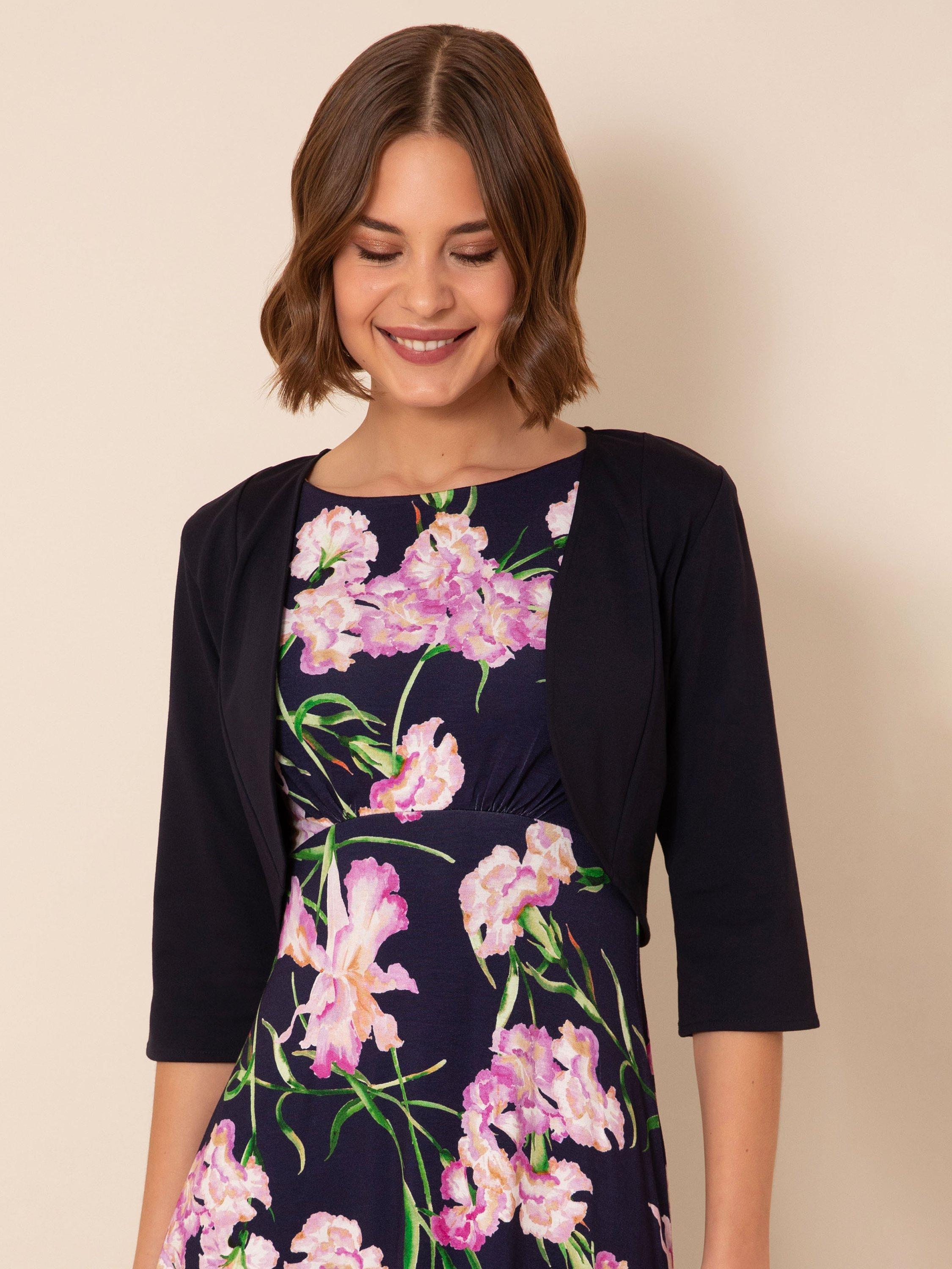 Product image 9 of 9, which shows Alie Street Freya Jersey Bolero, Navy, 6