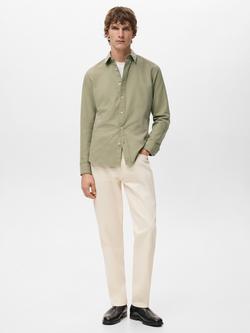 Mango Cotton Oxford Shirt - view 2, Khaki