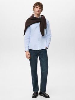 Mango Cotton Oxford Shirt - view 2, Pastel Blue