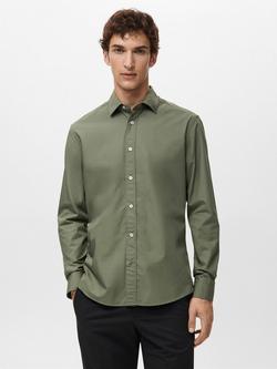 Mango Play Cotton Shirt, Khaki
