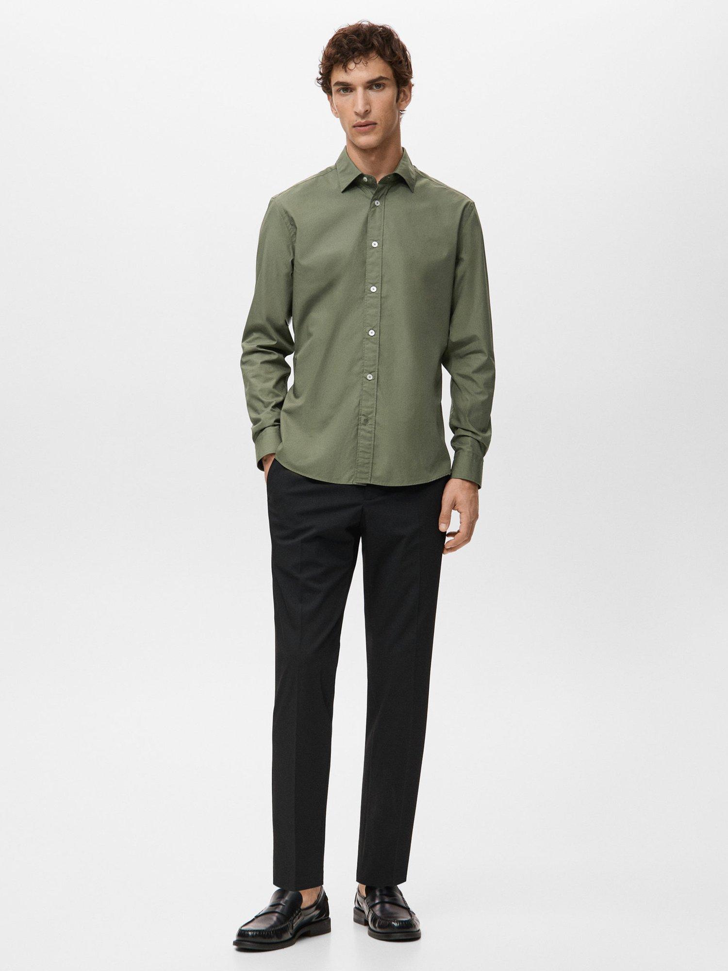 Product image 2 of 8, which shows Mango Play Cotton Shirt, Khaki, L