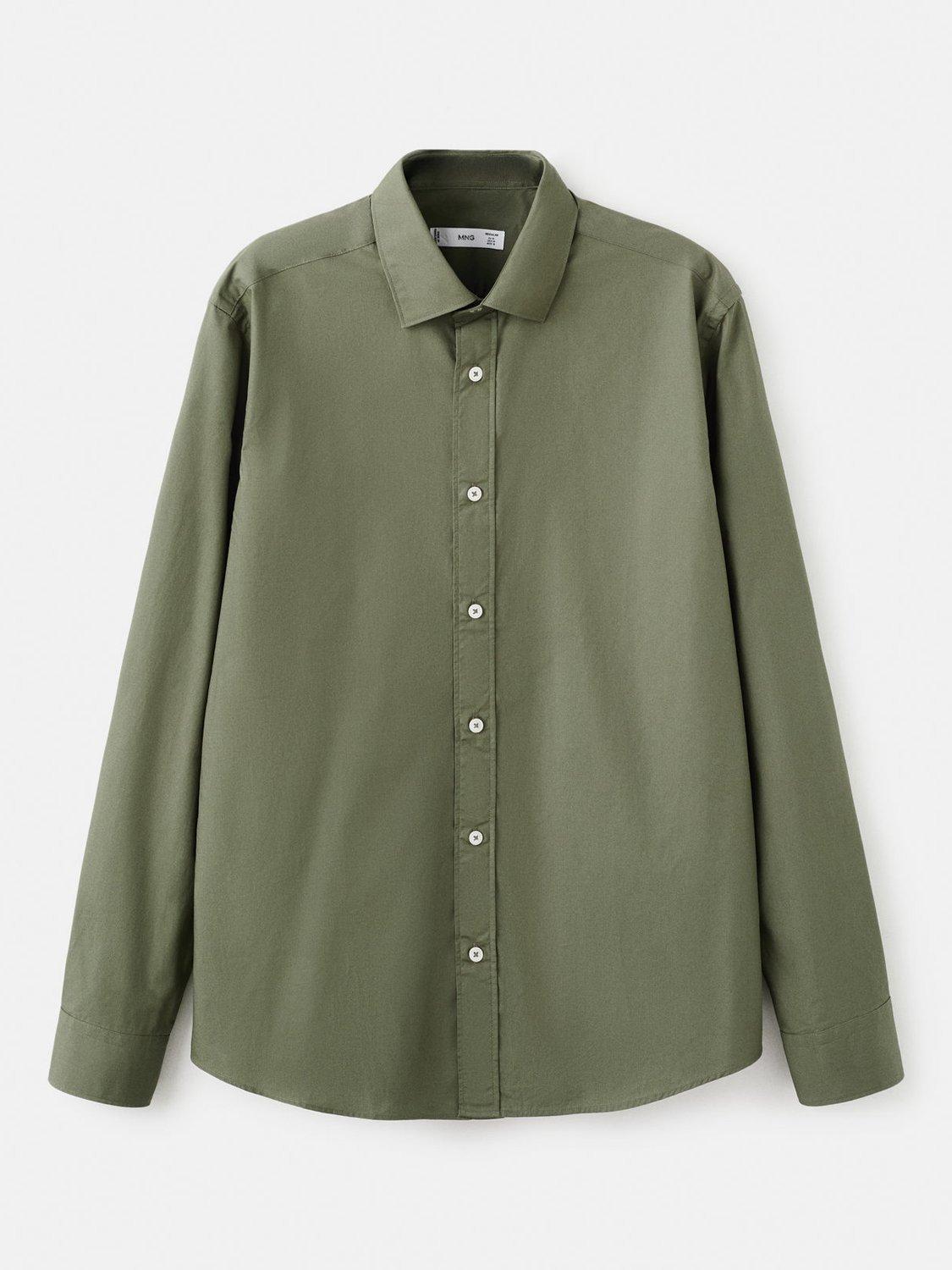 Product image 3 of 8, which shows Mango Play Cotton Shirt, Khaki, L