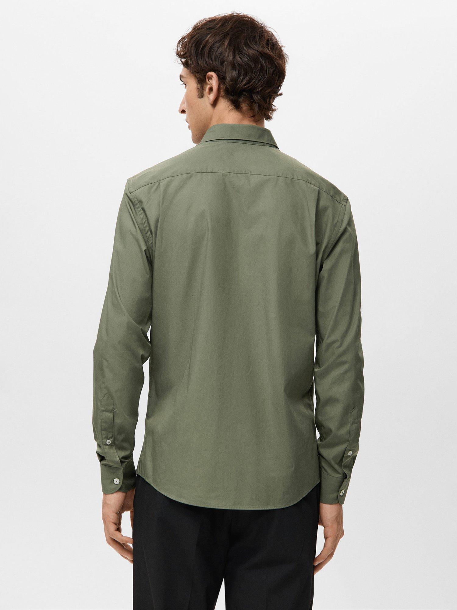 Product image 4 of 8, which shows Mango Play Cotton Shirt, Khaki, L