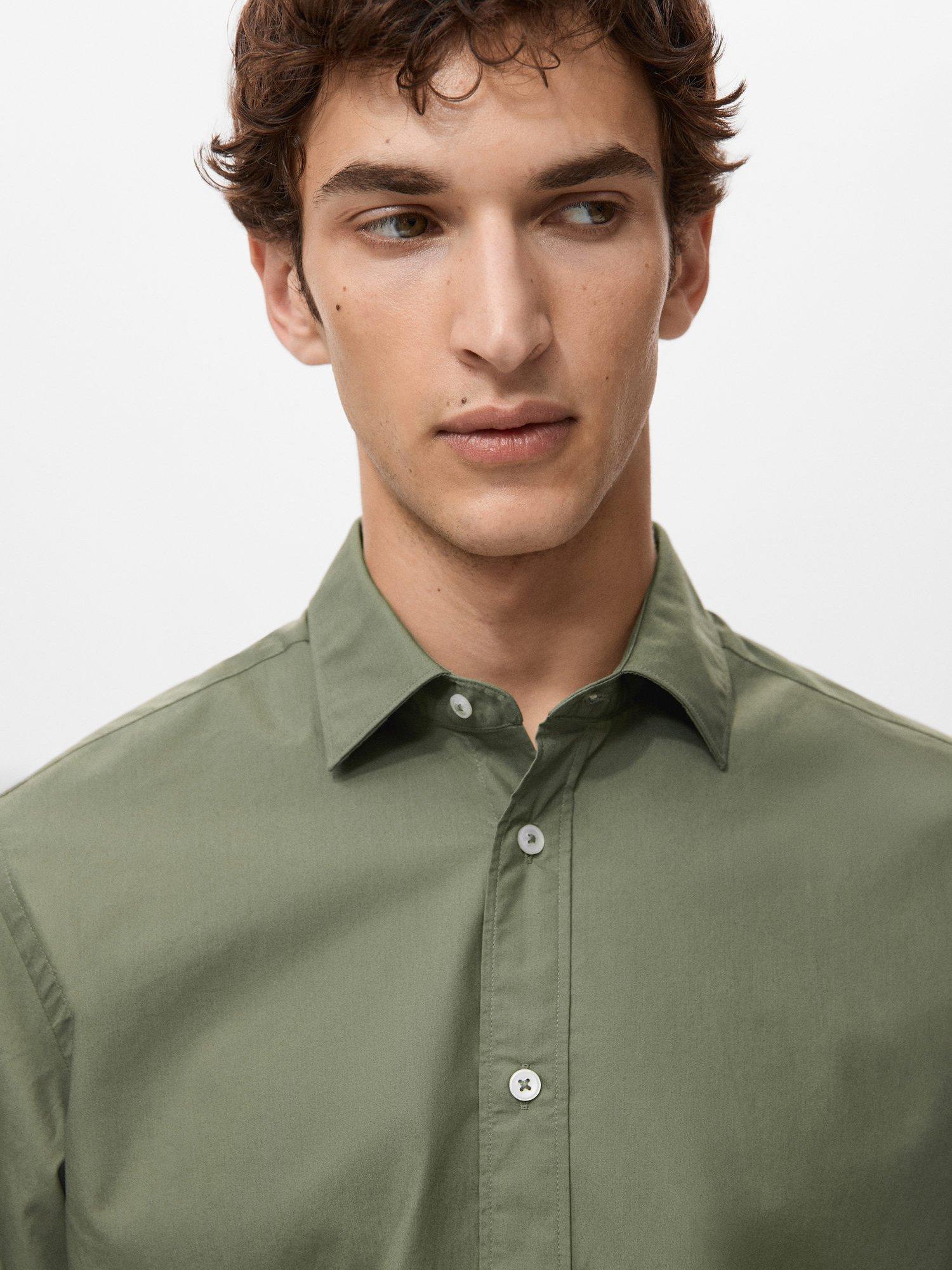 Product image 6 of 8, which shows Mango Play Cotton Shirt, Khaki, L