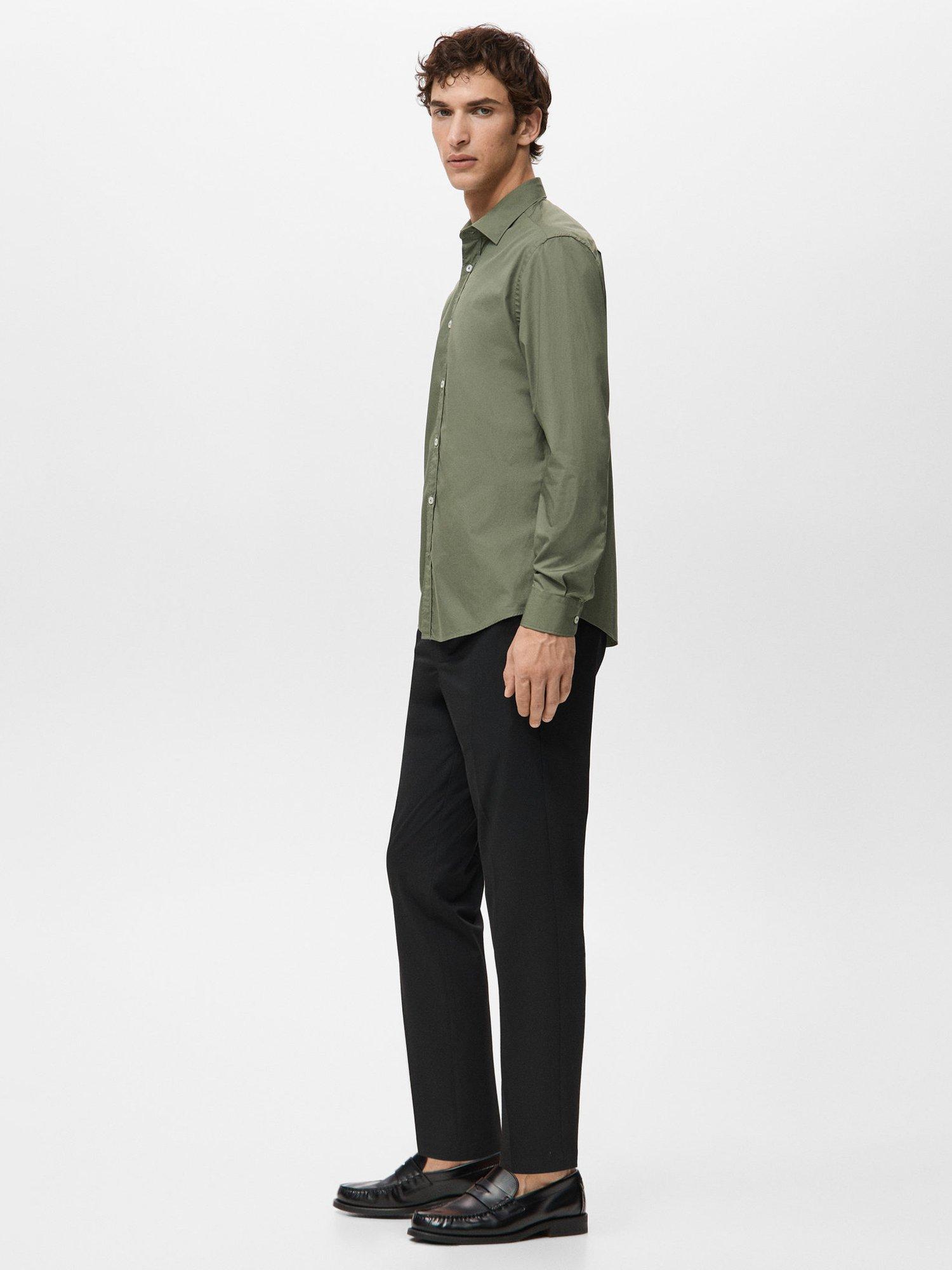 Product image 7 of 8, which shows Mango Play Cotton Shirt, Khaki, L
