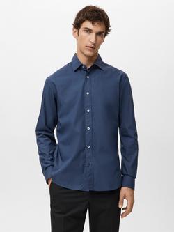 Mango Play Cotton Shirt, Navy