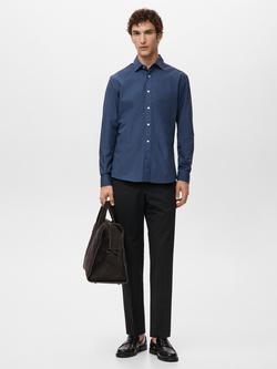 Mango Play Cotton Shirt - view 2, Navy