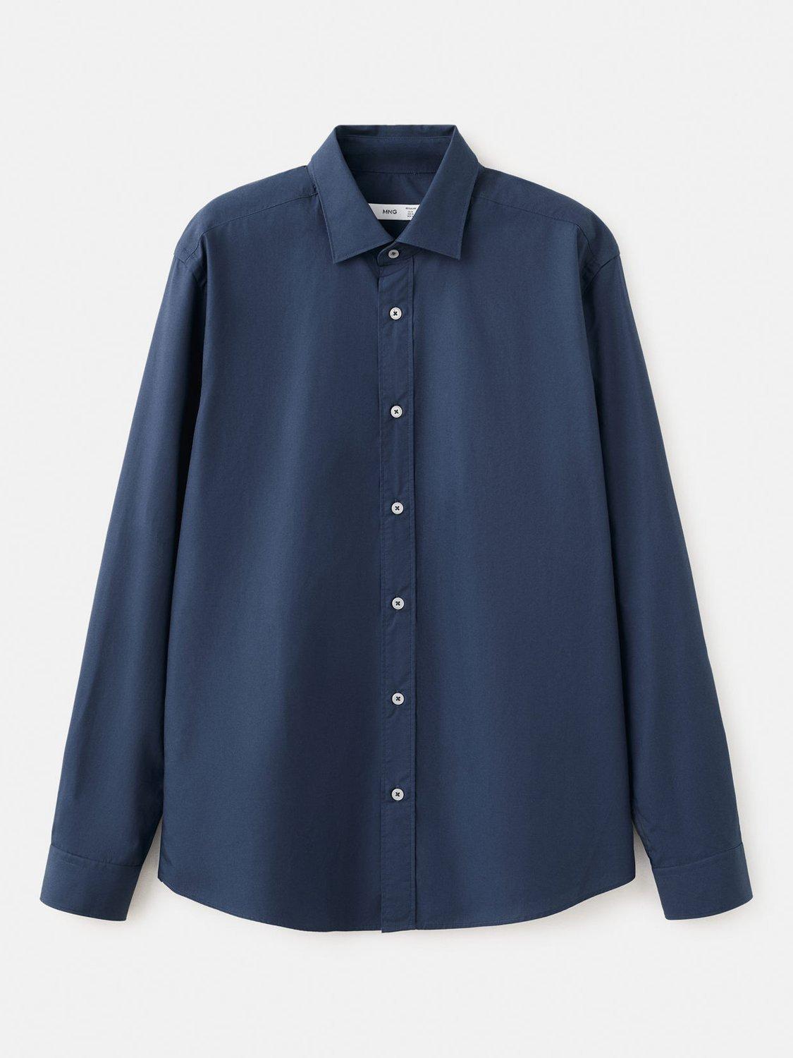 Product image 3 of 8, which shows Mango Play Cotton Shirt, Navy, XS