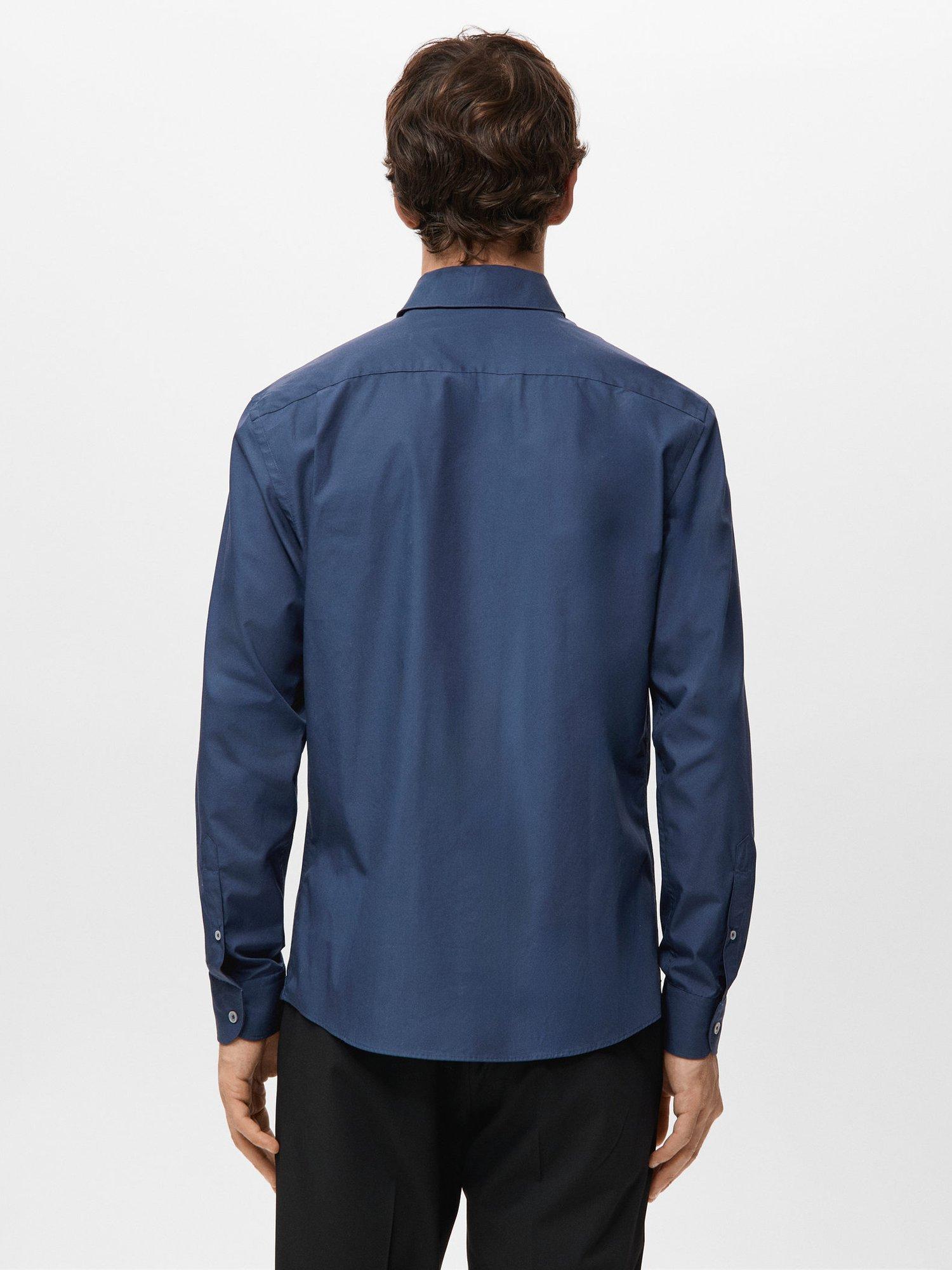 Product image 4 of 8, which shows Mango Play Cotton Shirt, Navy, XS