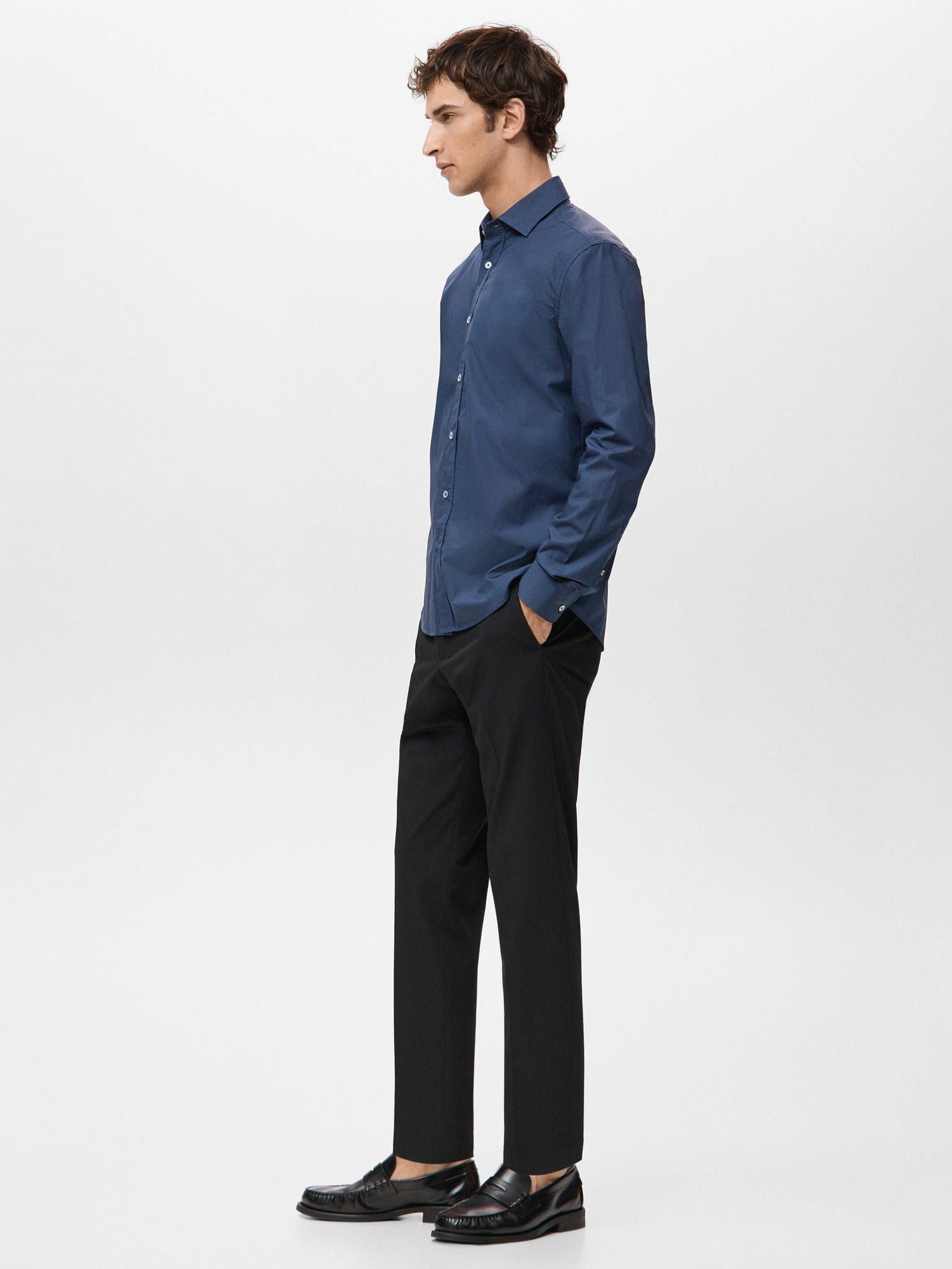 Product image 7 of 8, which shows Mango Play Cotton Shirt, Navy, XS