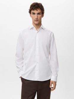Mango Play Cotton Shirt, White