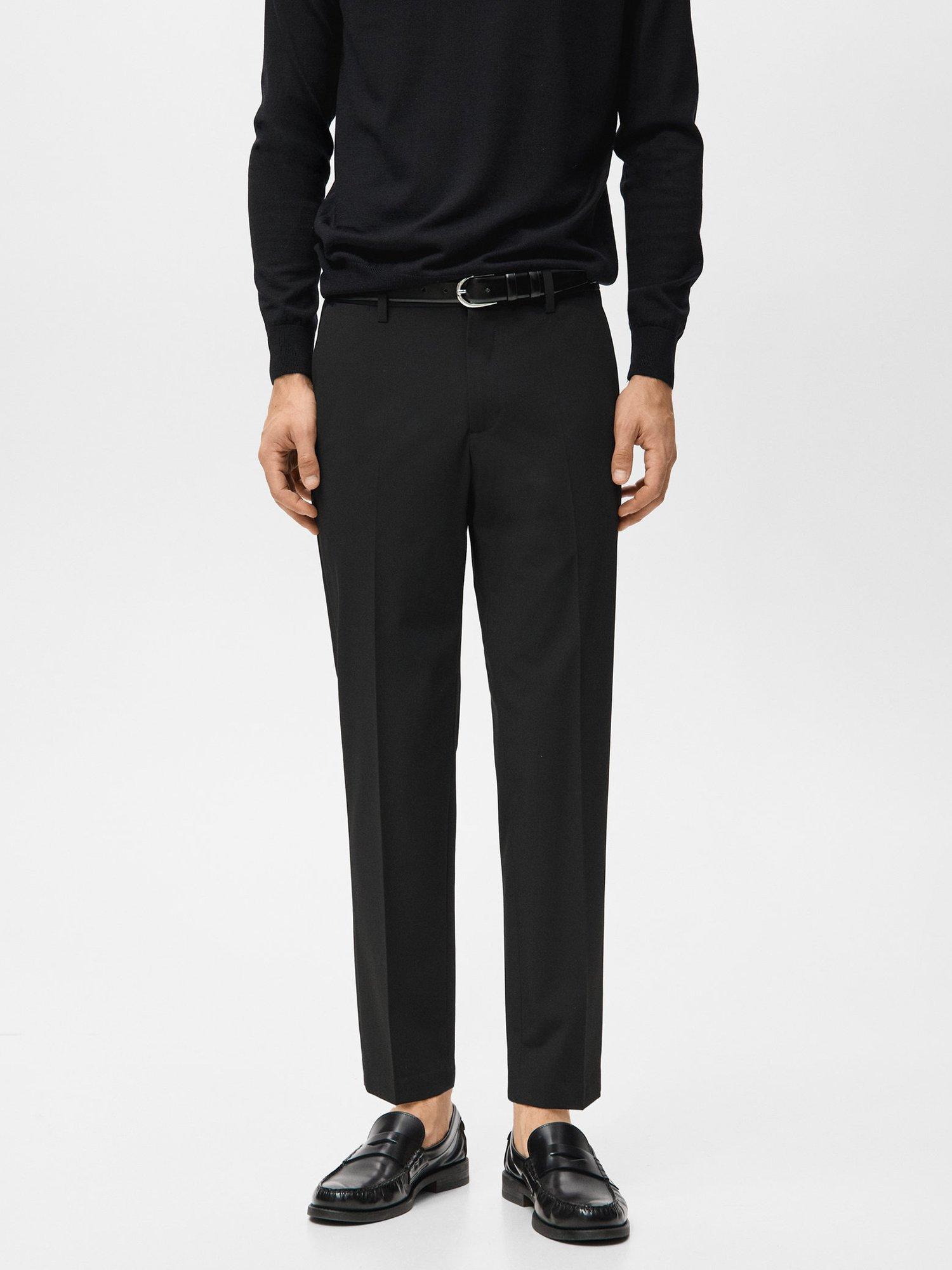 Product image 1 of 8, which shows Mango Bologna Cropped Trousers, Black, 30