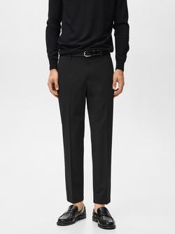 Mango Bologna Cropped Trousers, Black