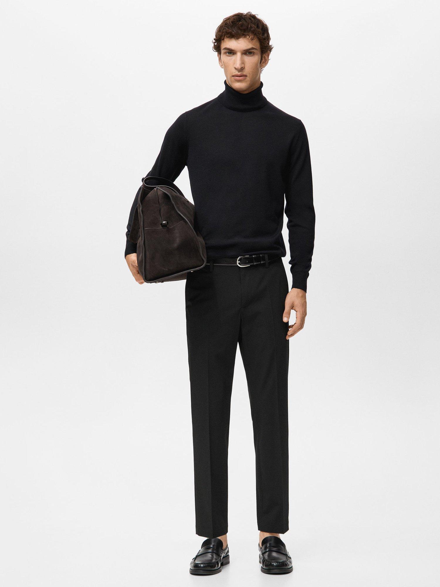 Product image 2 of 8, which shows Mango Bologna Cropped Trousers, Black, 30