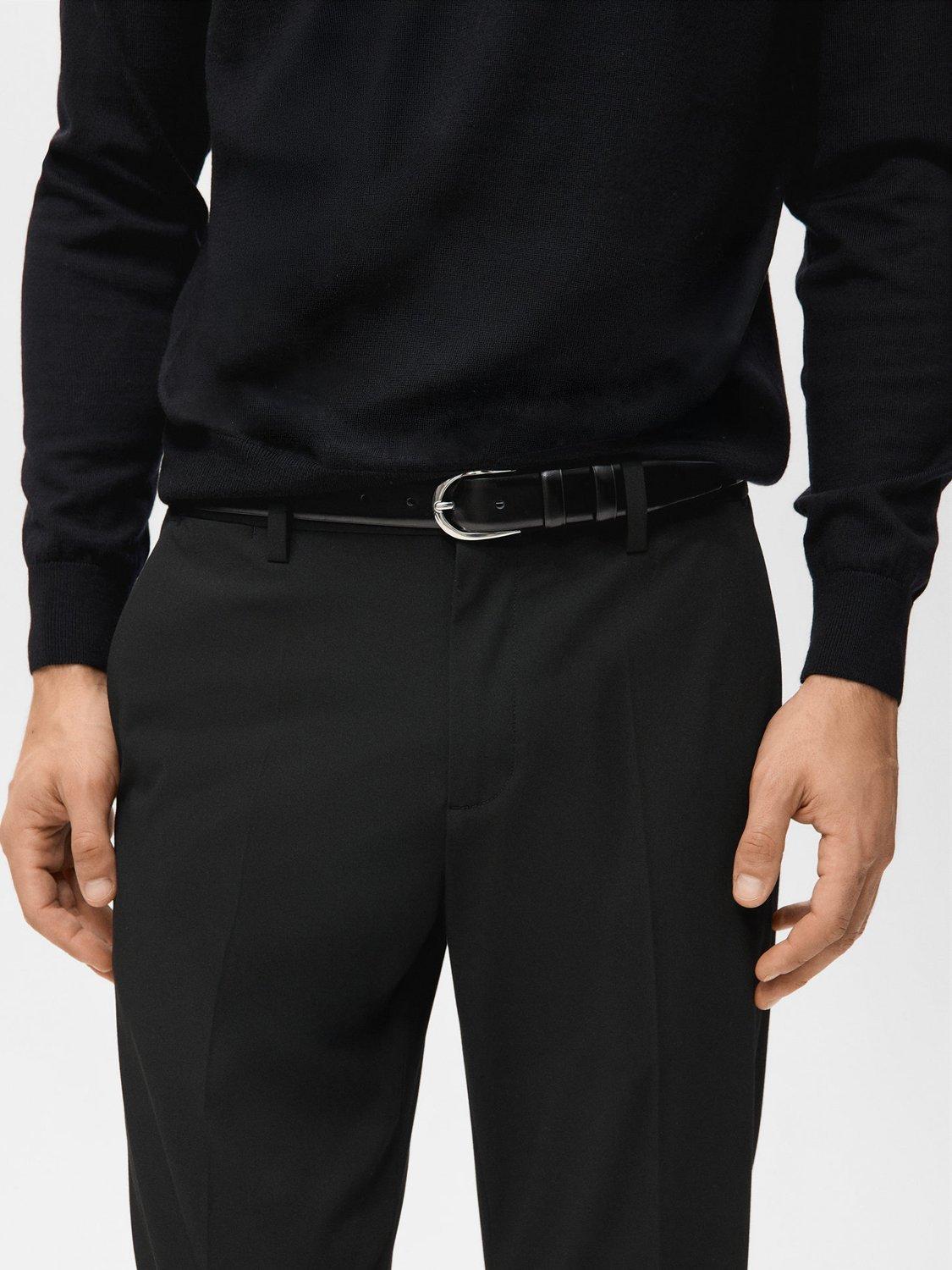 Product image 6 of 8, which shows Mango Bologna Cropped Trousers, Black, 30