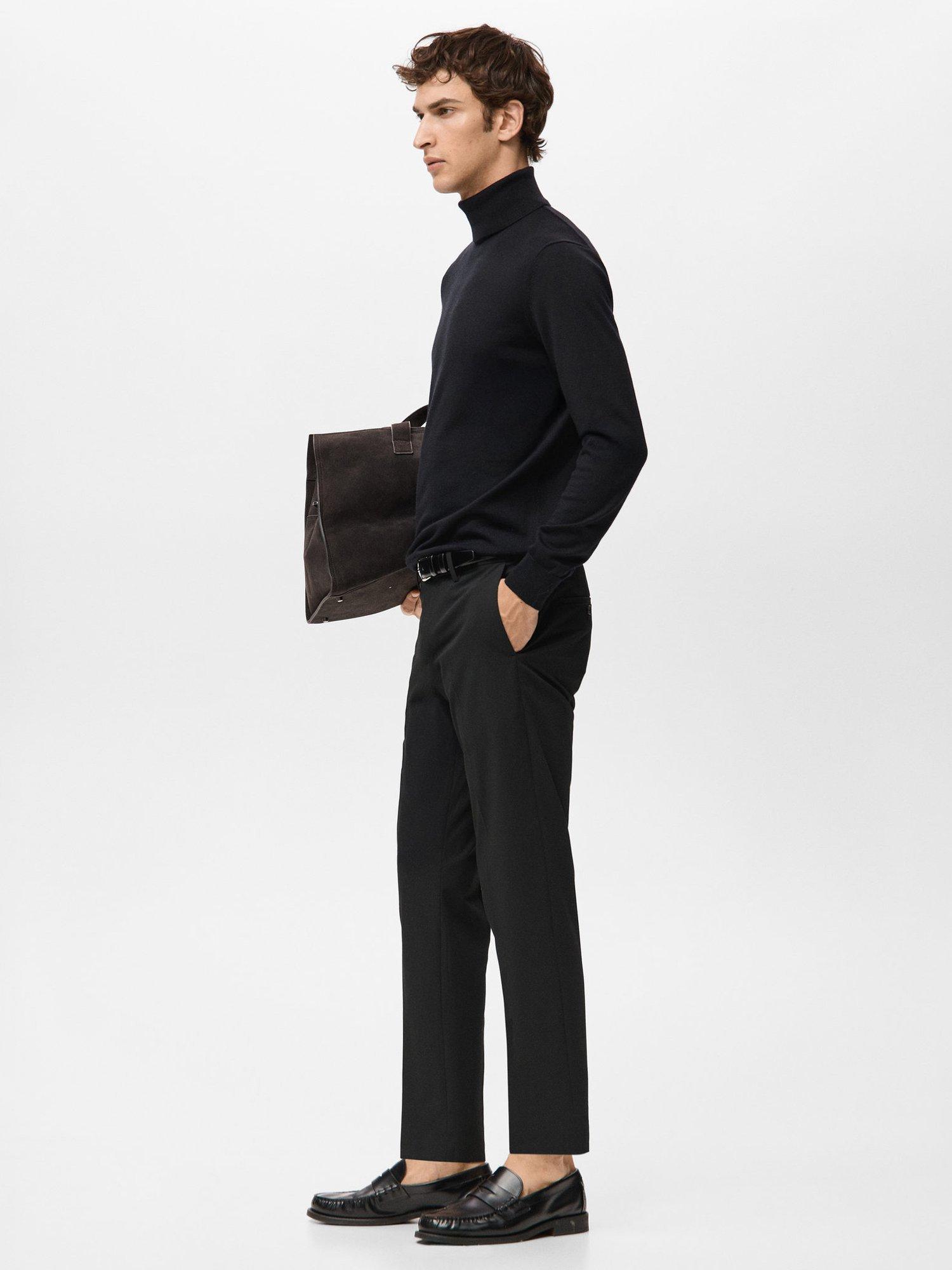 Product image 7 of 8, which shows Mango Bologna Cropped Trousers, Black, 30