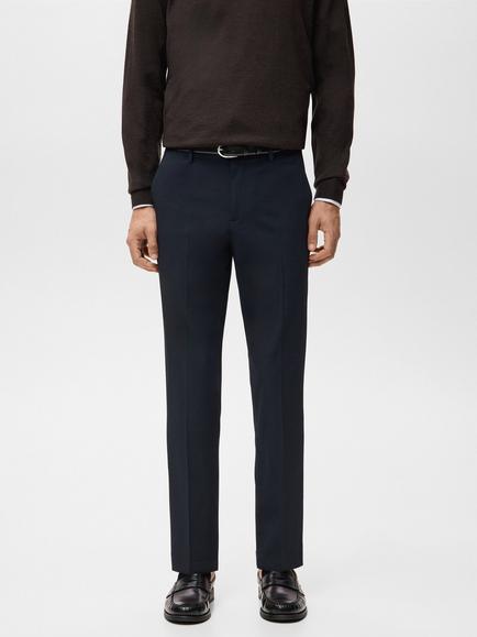 Mango Bologna Cropped Trousers, Navy