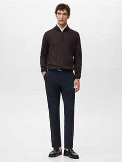 Mango Bologna Cropped Trousers - view 2, Navy