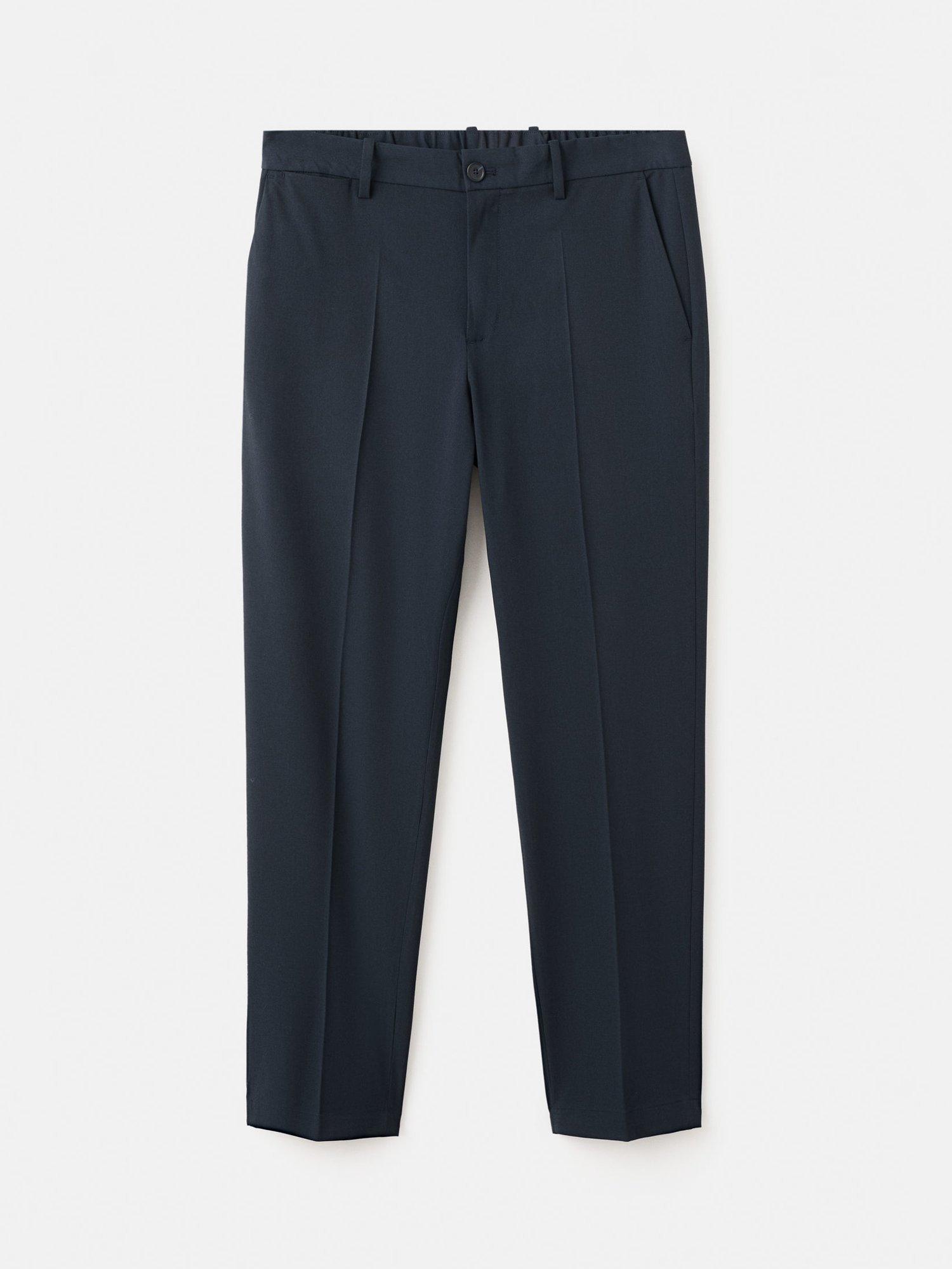 Product image 3 of 8, which shows Mango Bologna Cropped Trousers, Navy, 30