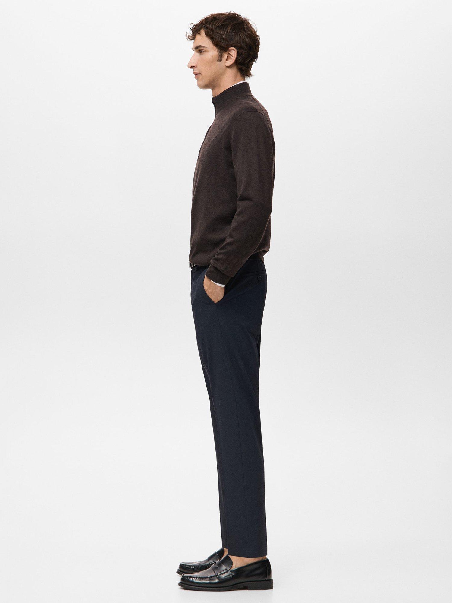 Product image 7 of 8, which shows Mango Bologna Cropped Trousers, Navy, 30