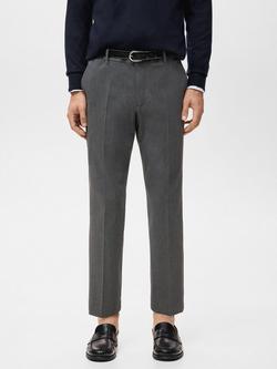 Mango Bologna Cropped Trousers, Grey