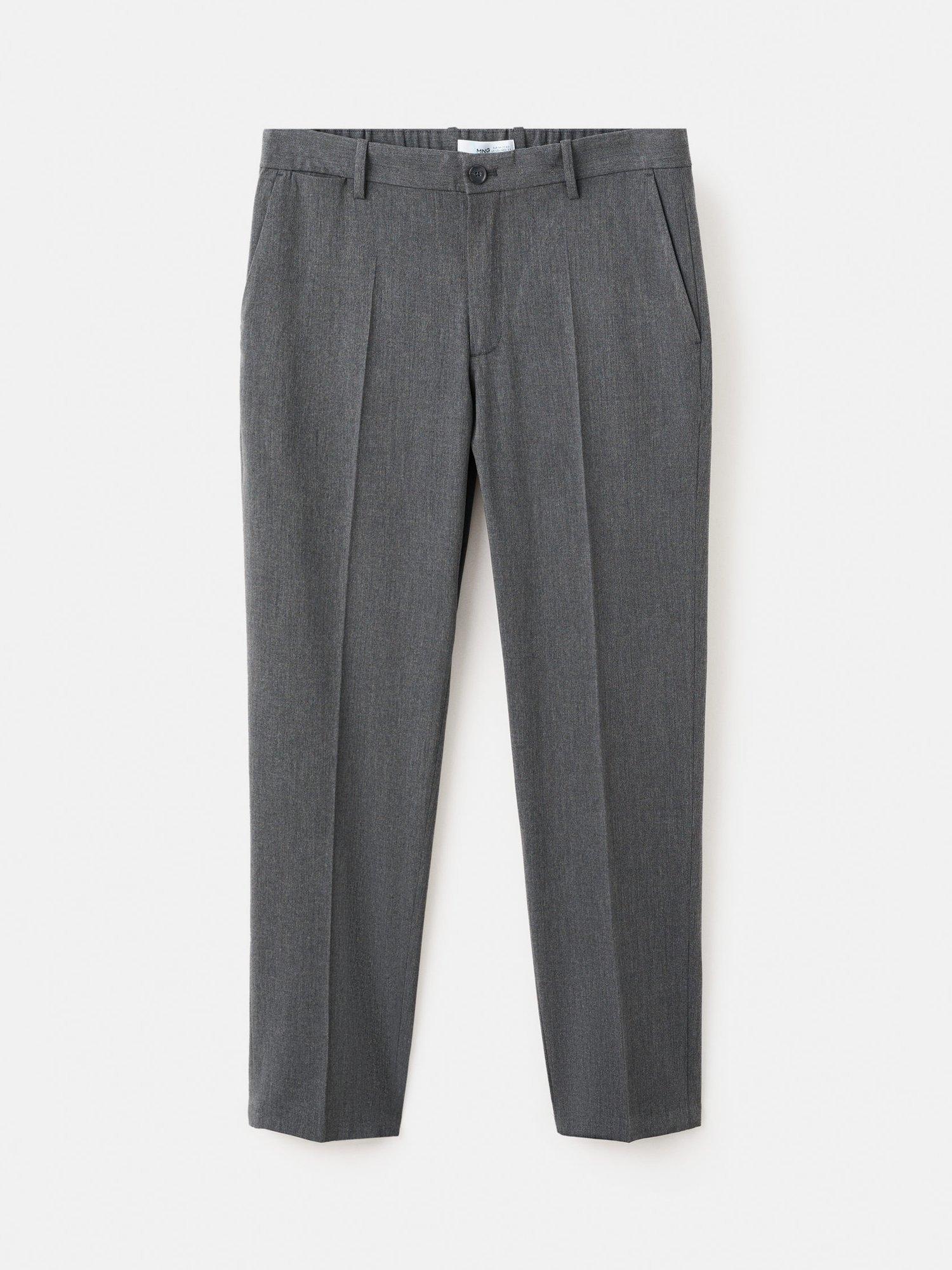 Product image 3 of 8, which shows Mango Bologna Cropped Trousers, Grey, 30
