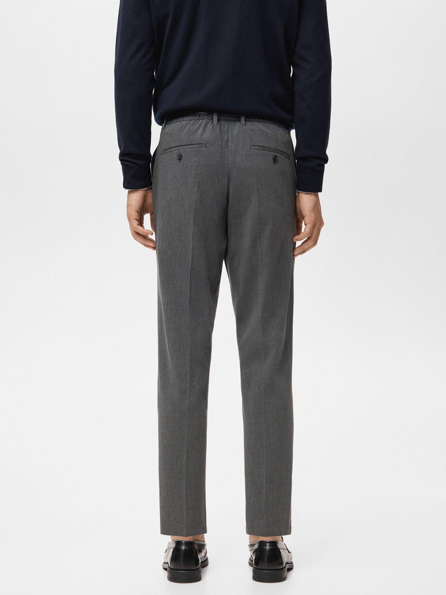 Product image 4 of 8, which shows Mango Bologna Cropped Trousers, Grey, 30