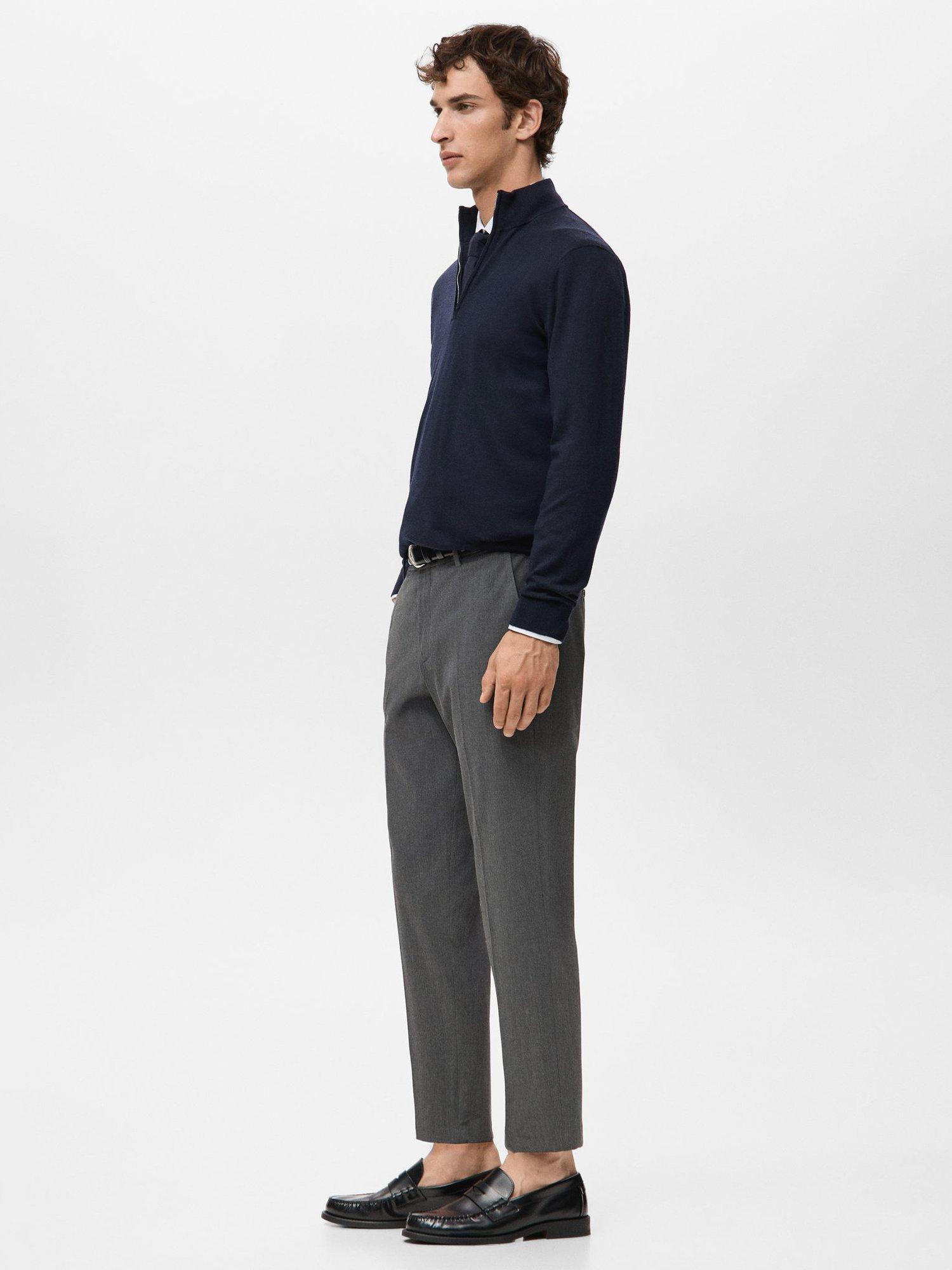 Product image 7 of 8, which shows Mango Bologna Cropped Trousers, Grey, 30