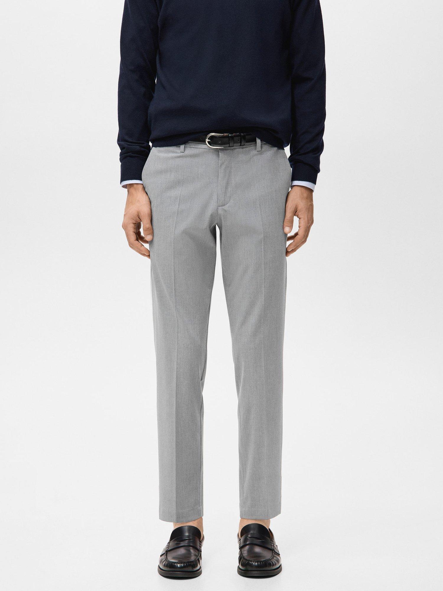 Product image 1 of 8, which shows Mango Bologna Cropped Trousers, Pastel Grey, 30