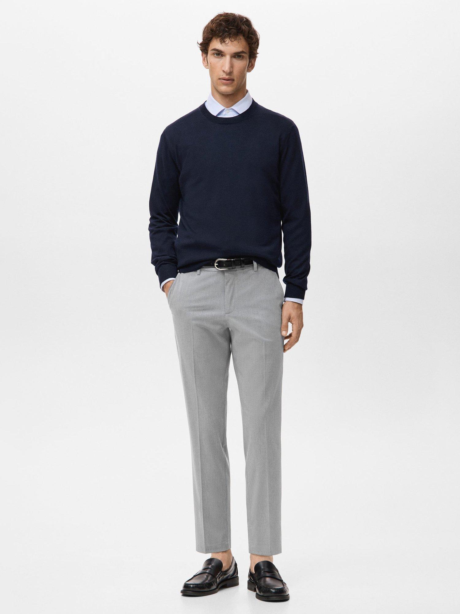 Product image 2 of 8, which shows Mango Bologna Cropped Trousers, Pastel Grey, 30