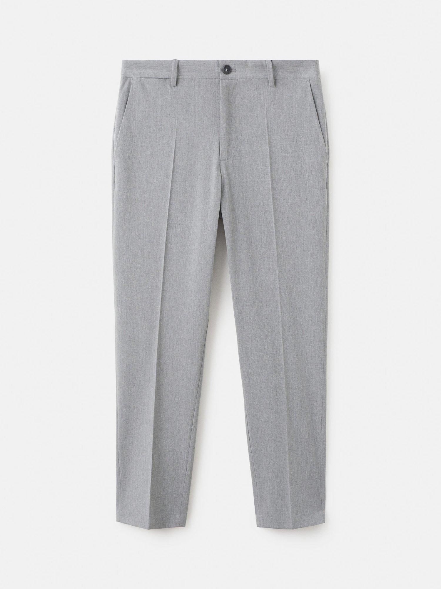 Product image 3 of 8, which shows Mango Bologna Cropped Trousers, Pastel Grey, 30