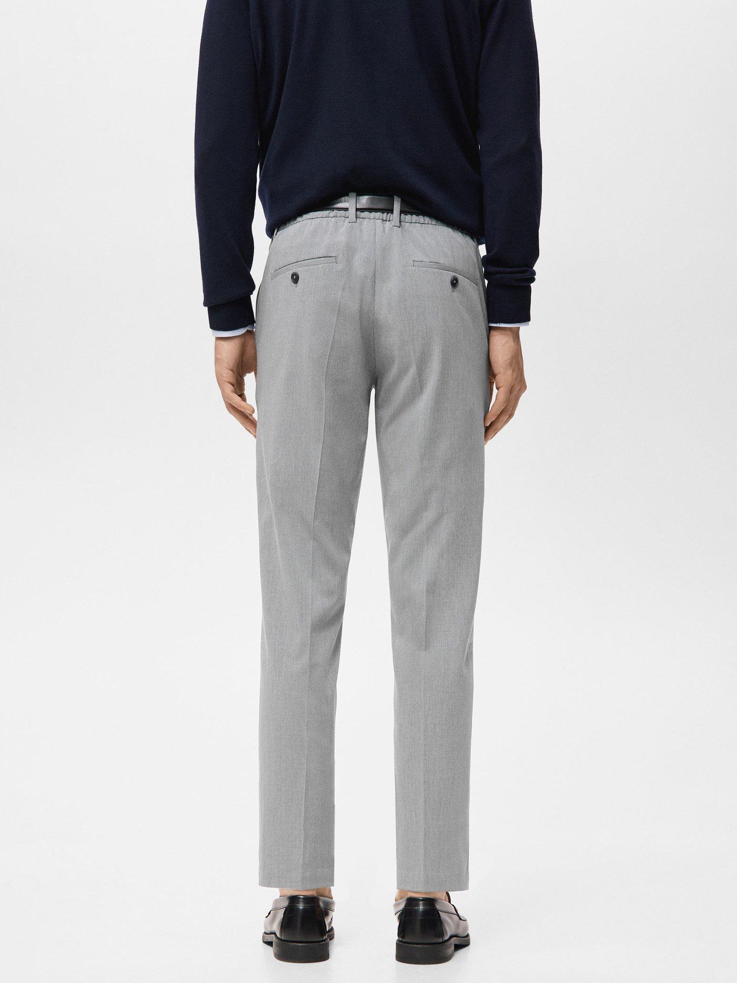 Product image 4 of 8, which shows Mango Bologna Cropped Trousers, Pastel Grey, 30