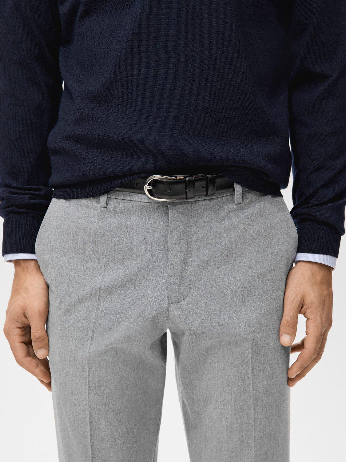 Product image 6 of 8, which shows Mango Bologna Cropped Trousers, Pastel Grey, 30