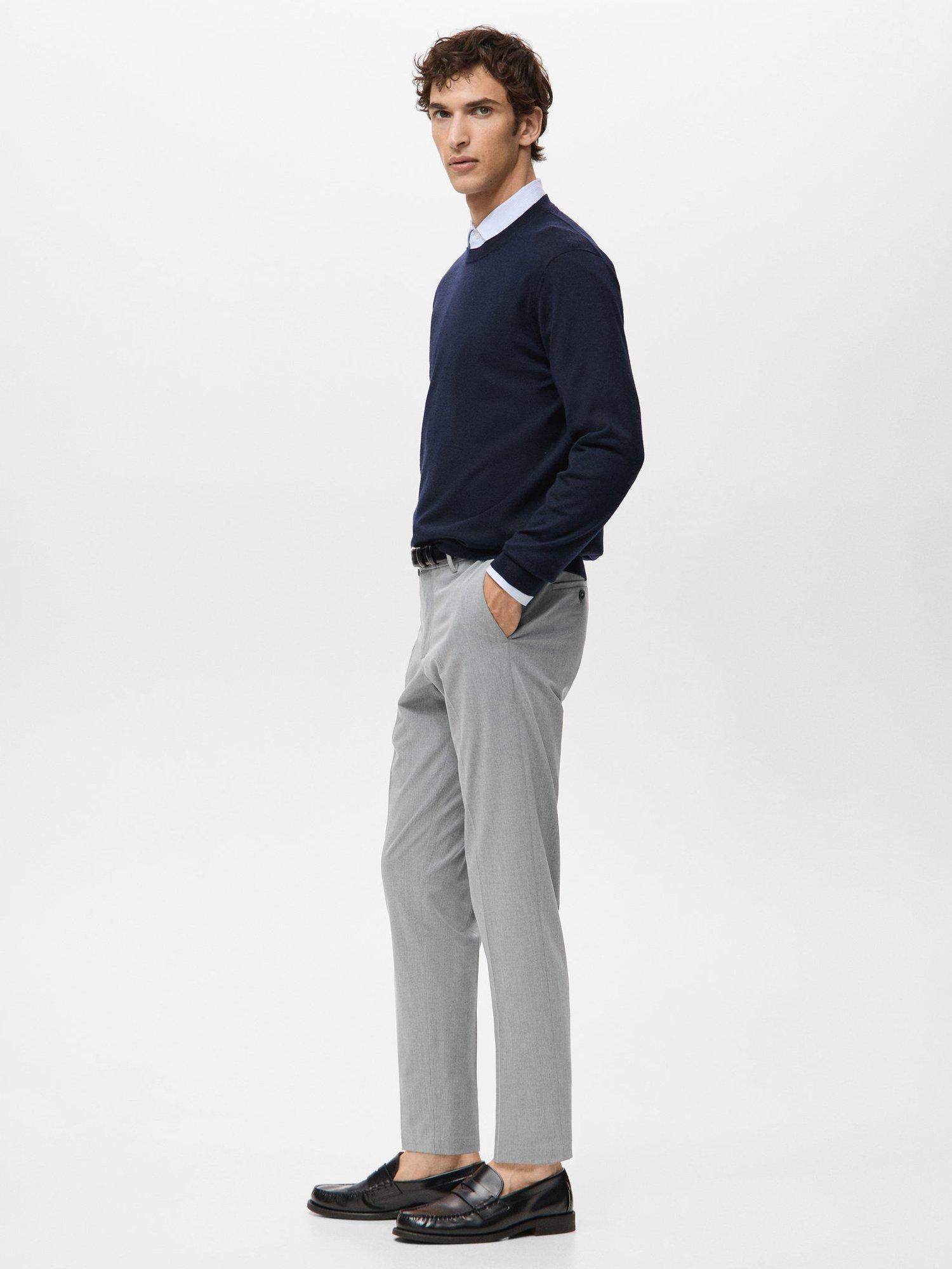 Product image 7 of 8, which shows Mango Bologna Cropped Trousers, Pastel Grey, 30