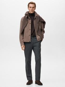 Mango Brest Flannel Slim Fit Trousers - view 2, Dark Grey