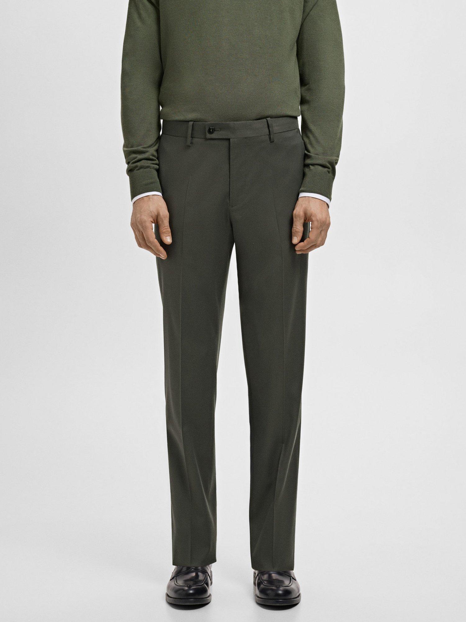 Product image 1 of 8, which shows Mango Milan Slim Fit Lightweight Trousers, Khaki, 30
