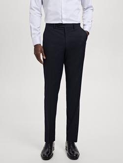 Mango Milan Slim Fit Lightweight Trousers, Navy