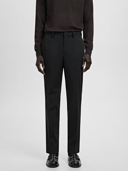 Mango Paris Super Slim Fit Lightweight Trousers, Black