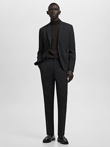 Mango Paris Super Slim Fit Lightweight Trousers - view 2, Black