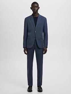 Mango Paris Super Slim Fit Lightweight Trousers - view 2, Medium Blue